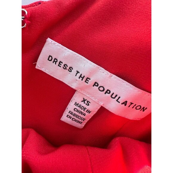 Dress the Population XS Red Rouge Joyce Embroidered Dress - Picture 4 of 9